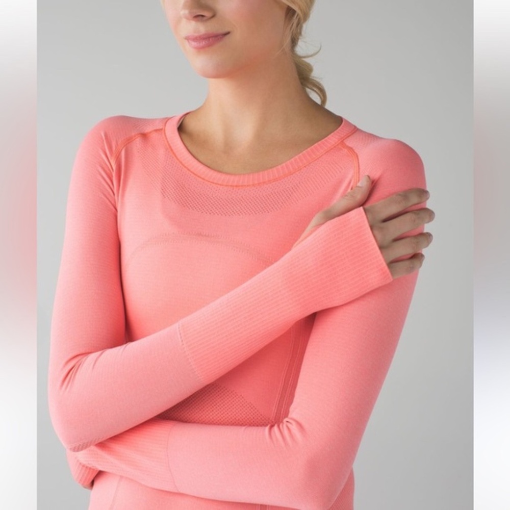 Lululemon Swiftly Tech Long-Sleeve Shirt 2.0 in Salmon - Size 4